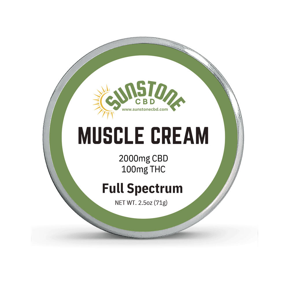 Muscle Cream 2.5oz Tin CBG 2000mg / THC 100mg Full Spectrum Container: 2.5oz Silver tin
